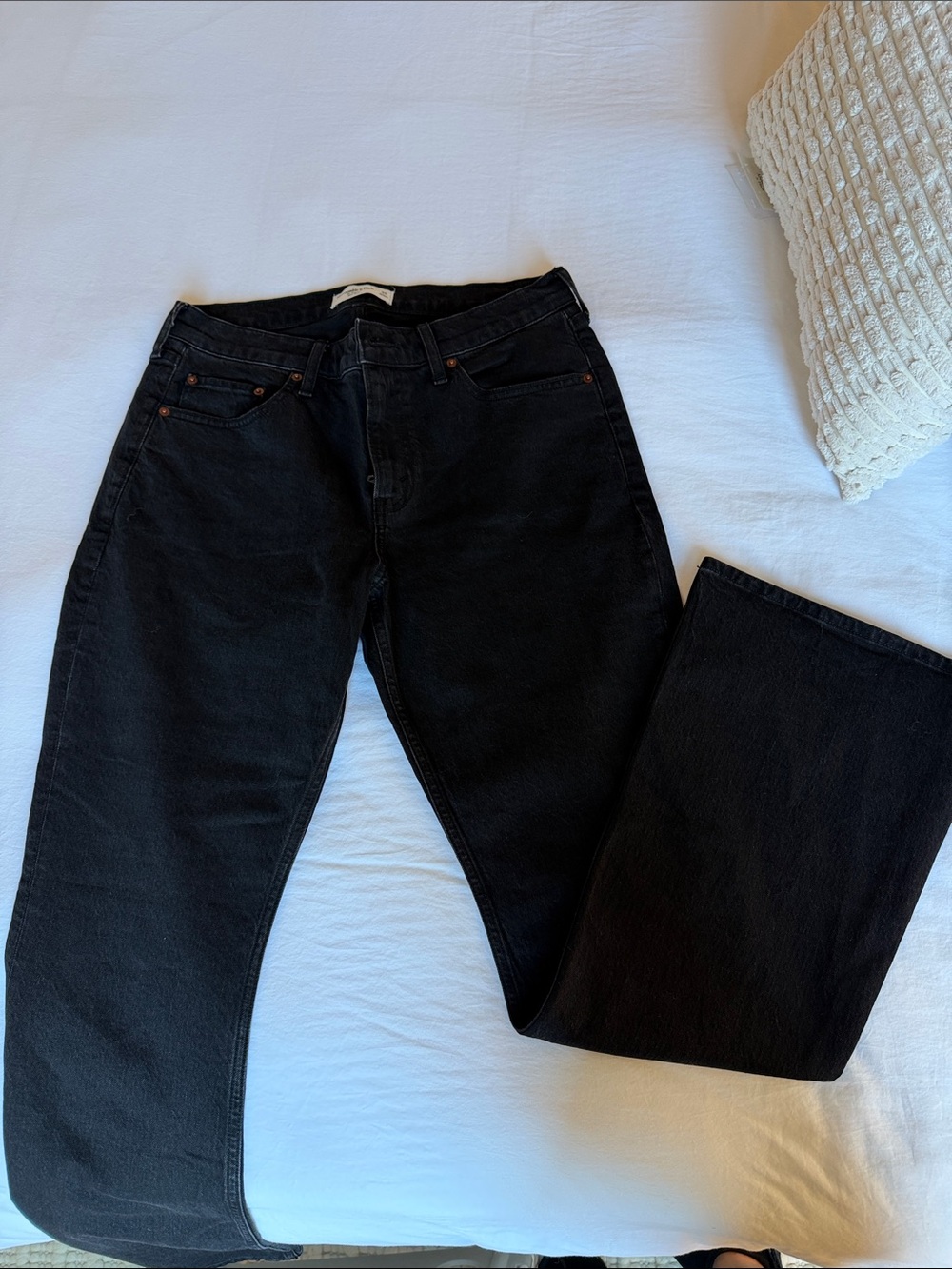 Abercrombie & Fitch The Bootcut Mid Rise Black Jeans Size 30